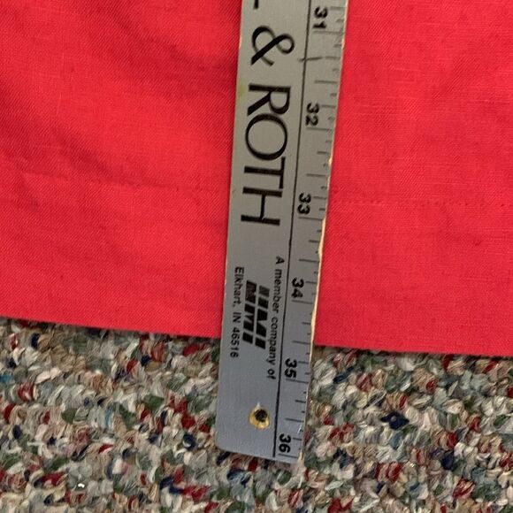 Boden Poppy Red Cotton Linen Blend Pleat Button Front 3/4 Sleeve Dress Size 4 - Picture 15 of 15